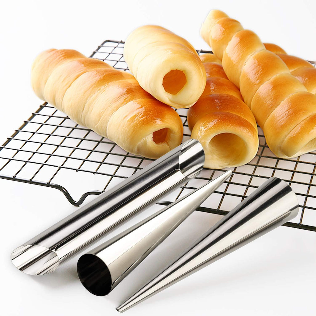 Skiennix Cream Horn Molds - Stainless Steel Cannoli & Croissant Cone Tubes | Durable Design