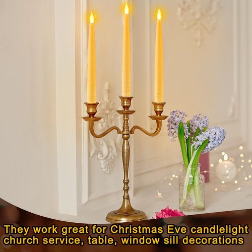 Retisee 40 Pcs Flameless Candles with Wand Halloween Decorations Floating Candles Remote Battery Operated LED Electric Window Candle Warm Light Flickering Decor for Halloween Party