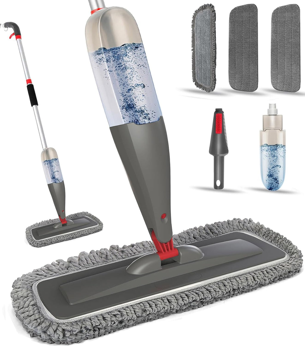 Skiennix Spray Mop - Microfiber Wet Mop with 800ml Refillable Bottle for Hardwood & Tile Cleaning