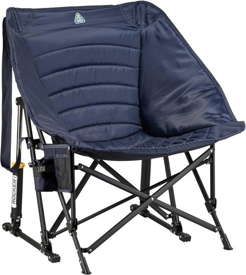 GCI Outdoor Puff Rocker - Comfortable Folding Chair for Relaxation | Navy Color