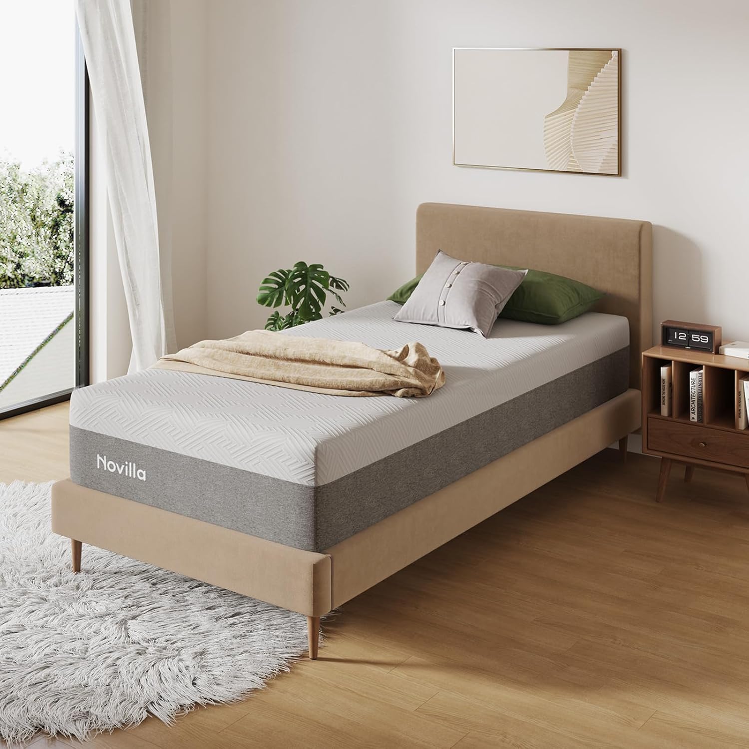 Novilla Twin XL Mattress - 10 Inch Gel Memory Foam for Cool Comfort & Pressure Relief | Medium Plush