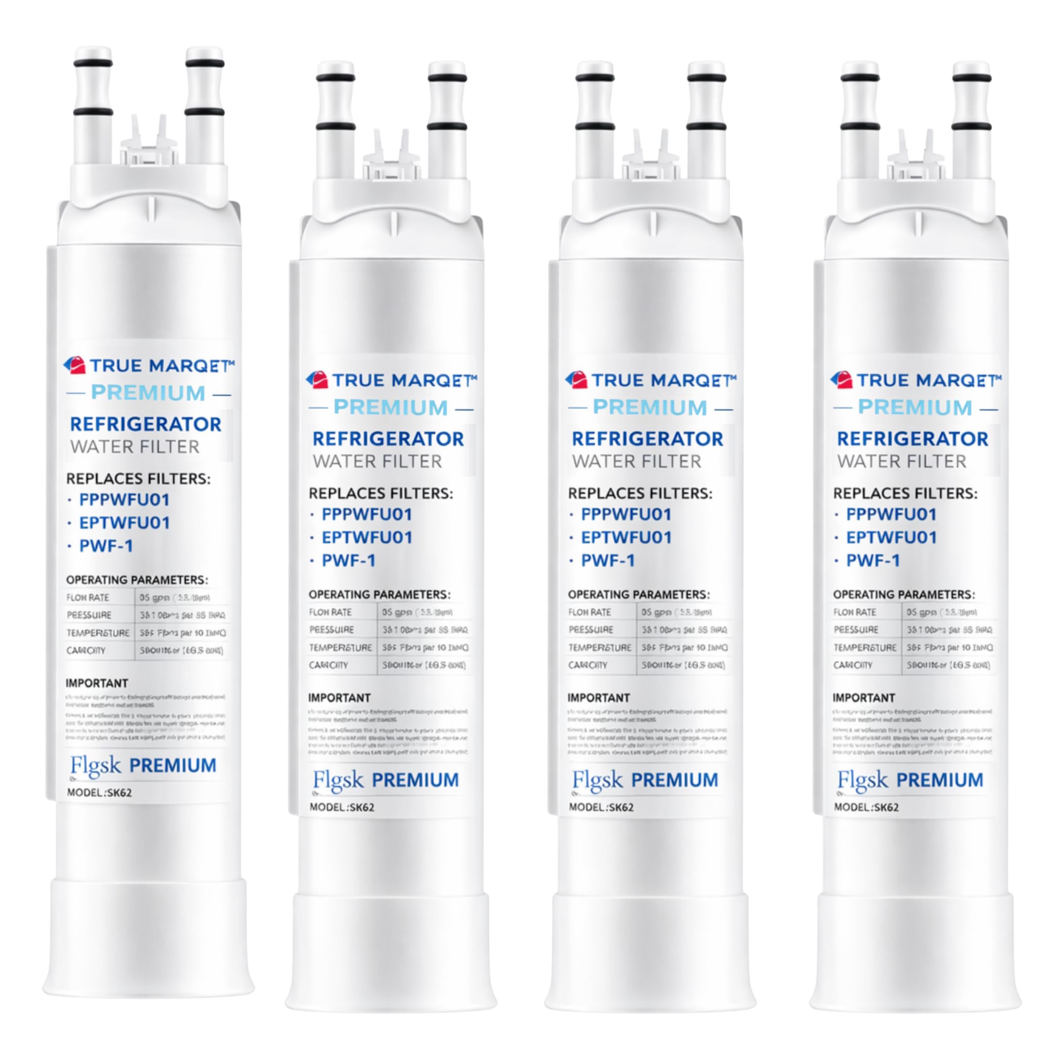 FPPWFU01 Water Filter Replacement for Frigidaire FPPWFU01 Water Filter Compatible with PurePour PWF-1, Electrolux EPPWFU01 PureAdvantage PWF-1 4 Pack NEW