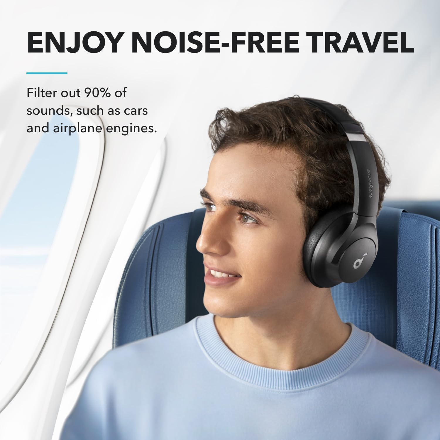 Soundcore by Anker Q20i Wireless Over-Ear Headphones - Hybrid Active Noise Cancelling, 40H Playtime, Hi-Res Audio, Big Bass, App Customization | Black