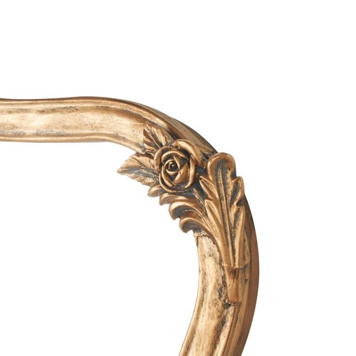Deco 79 Metal Floral Room Wall Mirror Orante Antique Curved Entryway Mirror, Wall Mounted Mirror 36" x 2" x 26", Gold