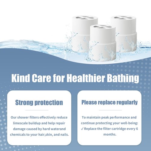 3-Pack Replacement Filter for JOLIE Shower Head, Compatible with JOLIE Shower Filter Cartridge, Reduces Chlorine, Heavy Metals & Impurities, Softens Skin & Hair