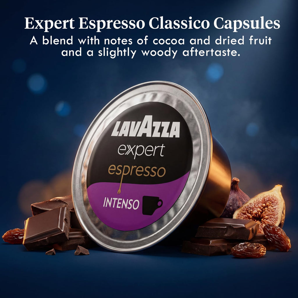 Lavazza Expert Espresso Intenso Capsules – 72 Count – Dark Roast Coffee Pods with Arabica & Robusta Blend – Bold Flavor & Rich Crema – Compatible with Lavazza Classy Machines