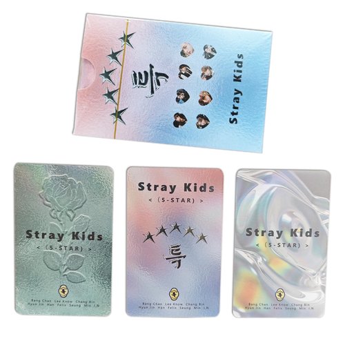 KPOPBP SKZ Laser Photocard 50pcs Kpop LOMO Cards Set 5-Strar Album Card Photo Cards Gift for Fans Daughter Boys and Girls