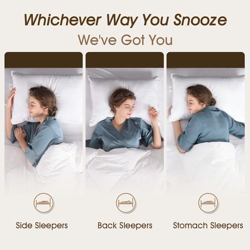 Downluxe Down Alternative Pillows - Soft Hotel Collection Queen Size Set of 2 for All Sleepers | 20 x 28 Inches