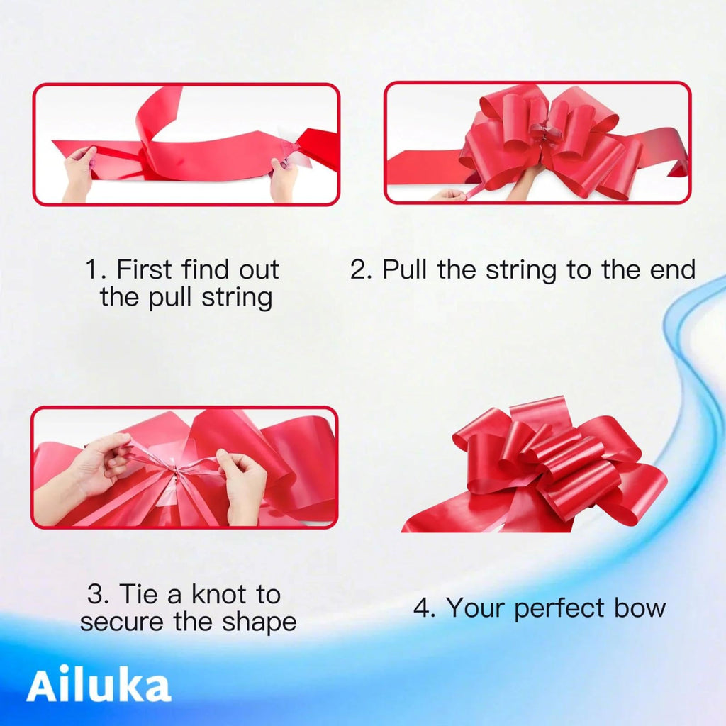 Ailuka Big Pink Car Bow (30 Inch, 1 Pack)- Giant Gift Bow for Car, Large Pink Bow for Appliances, Bike, New House, Huge Bow for Birthday, Graduation, Christmas, Party.