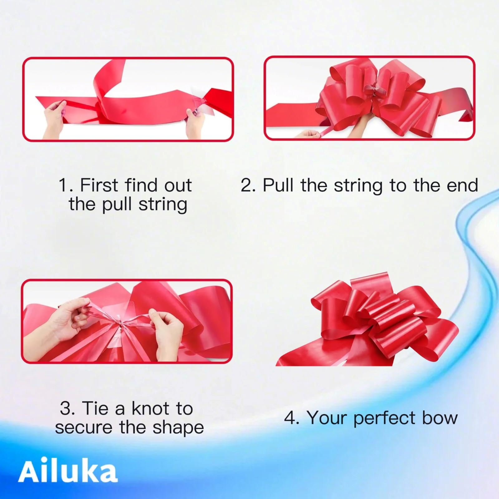 Ailuka Big Pink Car Bow (30 Inch, 1 Pack)- Giant Gift Bow for Car, Large Pink Bow for Appliances, Bike, New House, Huge Bow for Birthday, Graduation, Christmas, Party.