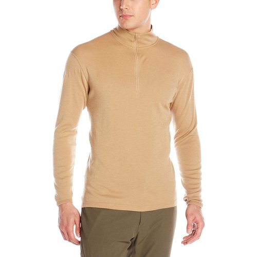 100% Merino Wool - Men’s Midweight Quarter Zip - Warm Pullover - Midlayer - Desert Sand - Small