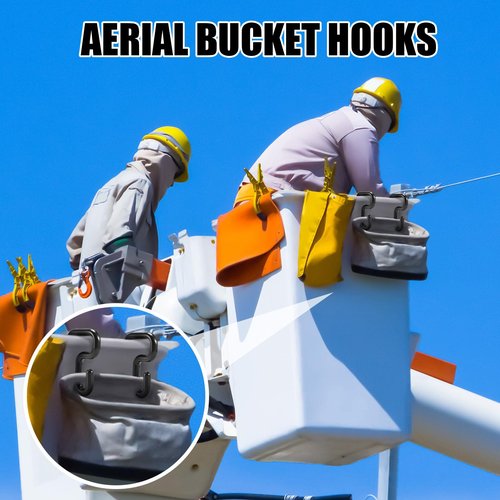 CroBlissful 8 Pcs Lineman Bucket Hooks 3 Inches Truck Blanket Hooks for Aerial Bucket Lip Tool Holders for All Seasons Lineman Accessories, Black 35lbs Working Load Limit