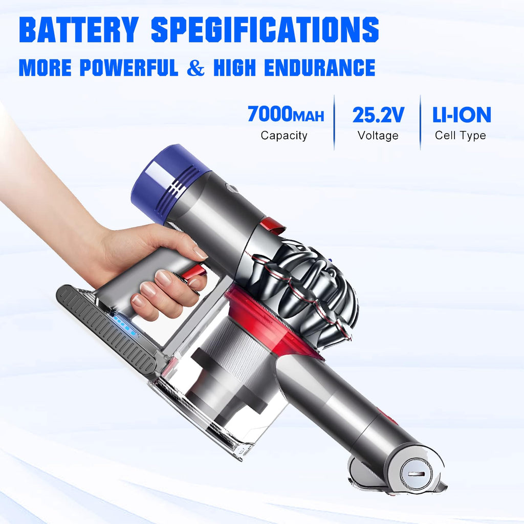 BATTOOL Upgraded 7000mAh Replacement for Dyson V10 Battery SV12 242151, 25.2V Li-ion Battery Compatible with Dyson V10 Cyclone/Animal/Absolute/Fluffy/Motorhead Cordless Vacuum Cleaner (V10)