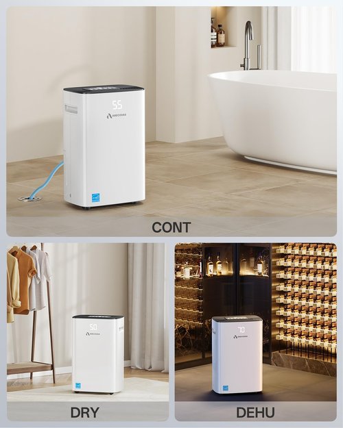 **Dehumidifier | 52 Pints Energy Star Certified for Large Rooms Up to 4500 Sq.Ft - Auto Defrost & 24H Timer**