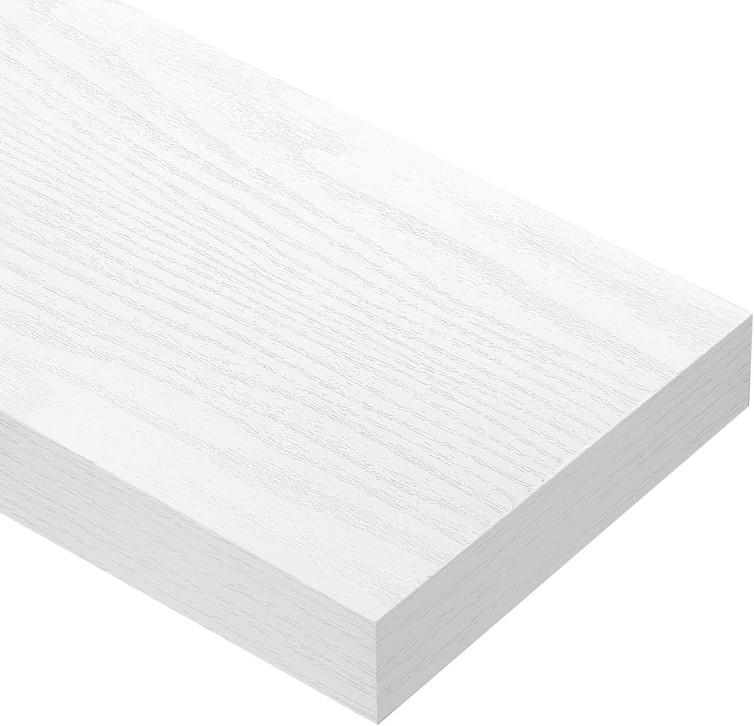 QEEIG Floating Wall Shelves - Stylish 16-Inch Bathroom & Bedroom Storage - Set of 4, White