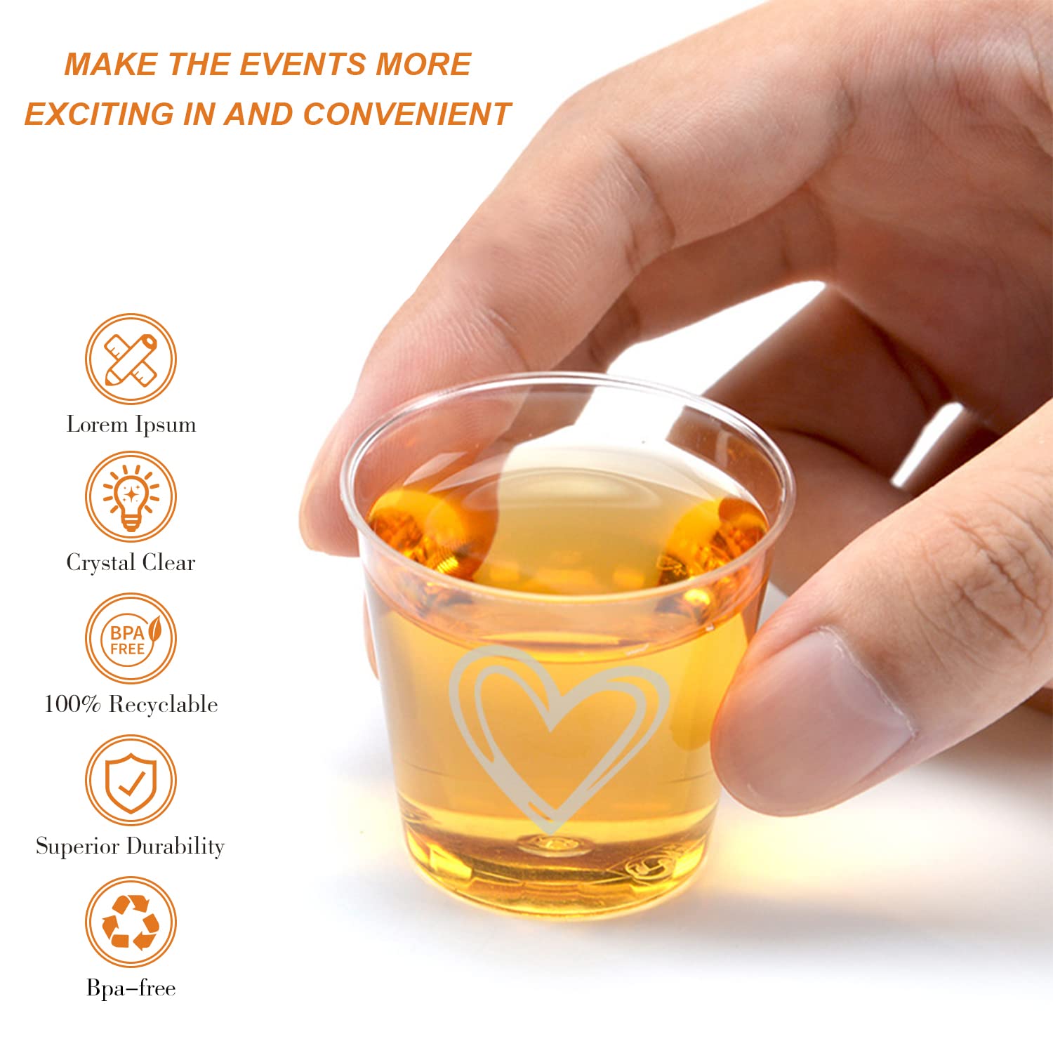 Puninoto 50 Pack Shot Glasses,1 oz Plastic Shot Cups Disposable,Clear Mini Shot Glasses,Small Plastic Cups for Birthdays,Tasting,Parties,Weddings (50)