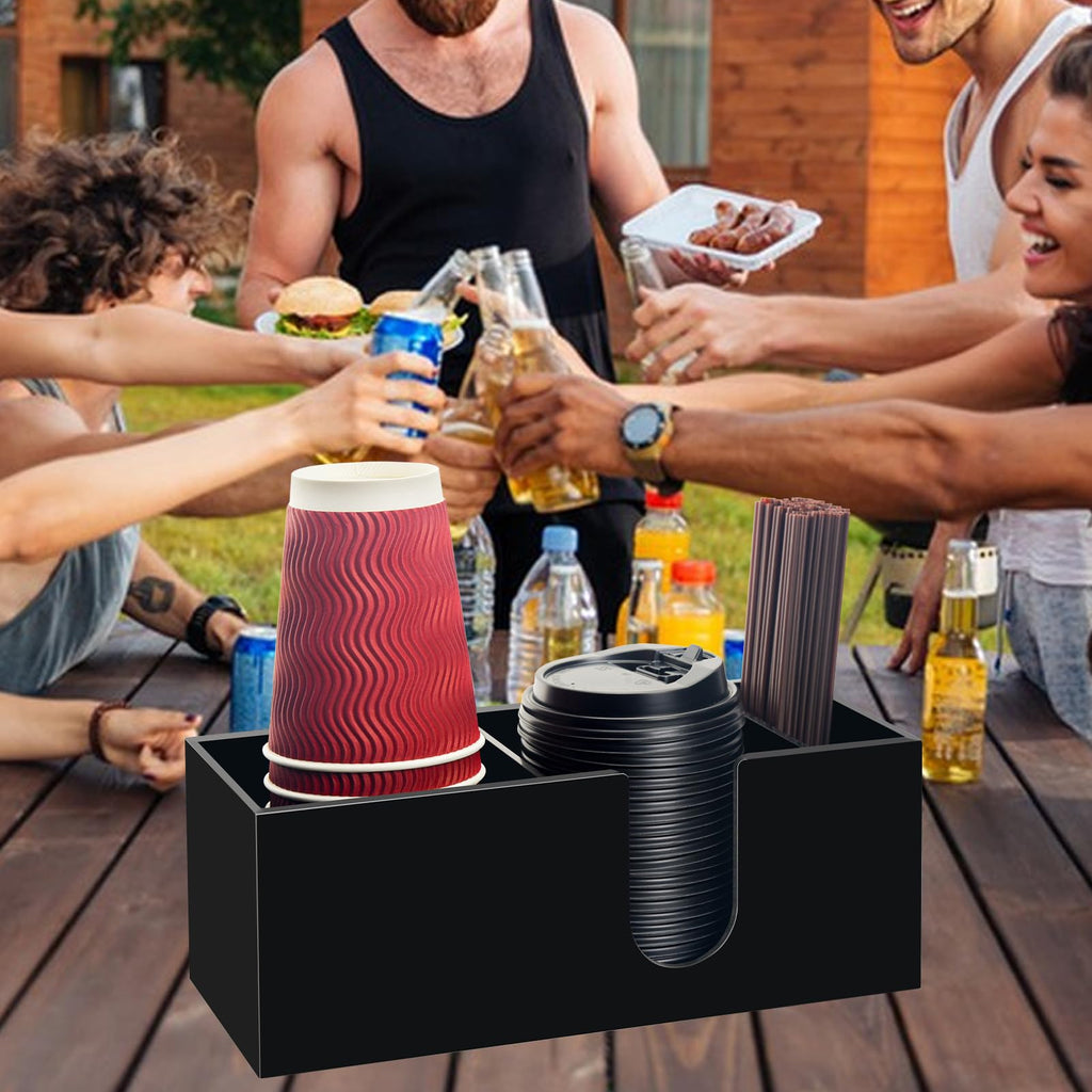 Beitiny Coffee Cup Holder for Countertop, Acrylic Coffee Bar Accessories and Organizer, Black Coffee Station Organizer Farmhouse Table Decor