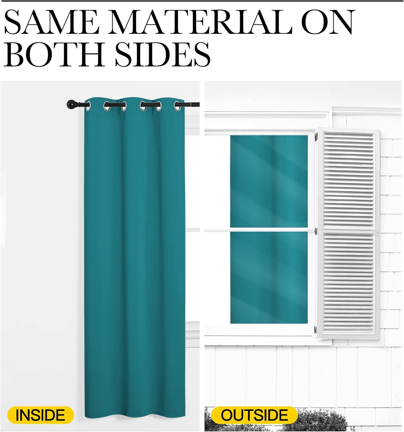 NICETOWN Room Darkening Curtains - Thermal Insulated Grommet Blackout - 78 Inch, Peacock Teal, 2 Panels