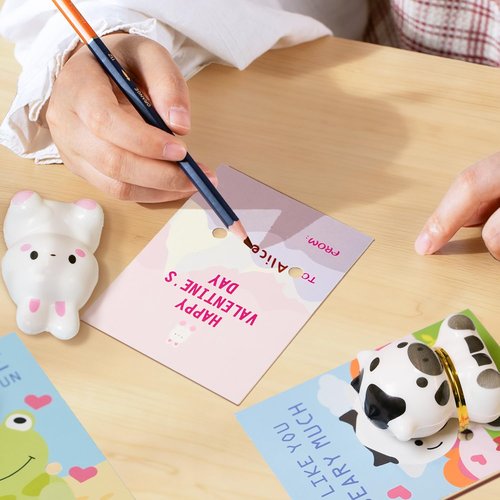 Valentines Day Gifts for Kids, 24 Packs Valentines Cards with Animal Squishy Toys, Valentine Exchange Gifts for Classroom School Party Favor, Valentine's Cards for Kids Toddlers Boys Girls