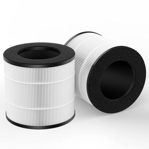 2 Pack AC300 Replacement Filter Compatible with Purivortex AC300 Air Purifiers, 3-Stage High Efficiency Filter, White