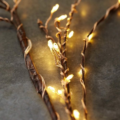 Enchanted Lighted Willow Vine, Copper Wire Twine Branch Lights, 5FT 160 Warm White LED Lighted Twig Garland with Timer&Dimmer for Walls Fireplace Bedroom Living Room Decoration