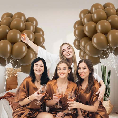 Brown Latex Balloons - 12 Inch | 50 Pack for Birthday, Baby Shower, Wedding & Party Decor