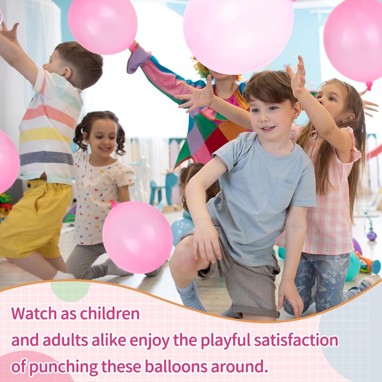 Skiennix 36 Pcs Pink Punch Balloons - Easy Grip Rubber Band Handle | Perfect for Kids’ Birthday Parties & Outdoor Fun