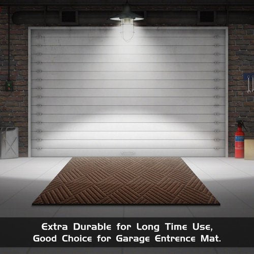 EGO LIFE 100% Waterproof Doormat - Extra Durable Natural Rubber Backing | Easy Clean, All-Season, 47x35 Brown