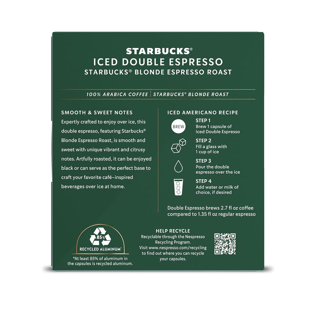 Starbucks by Nespresso Vertuo Iced Blond Roast Coffee Pods - 32 Count, Perfect for 2.7 oz Brews