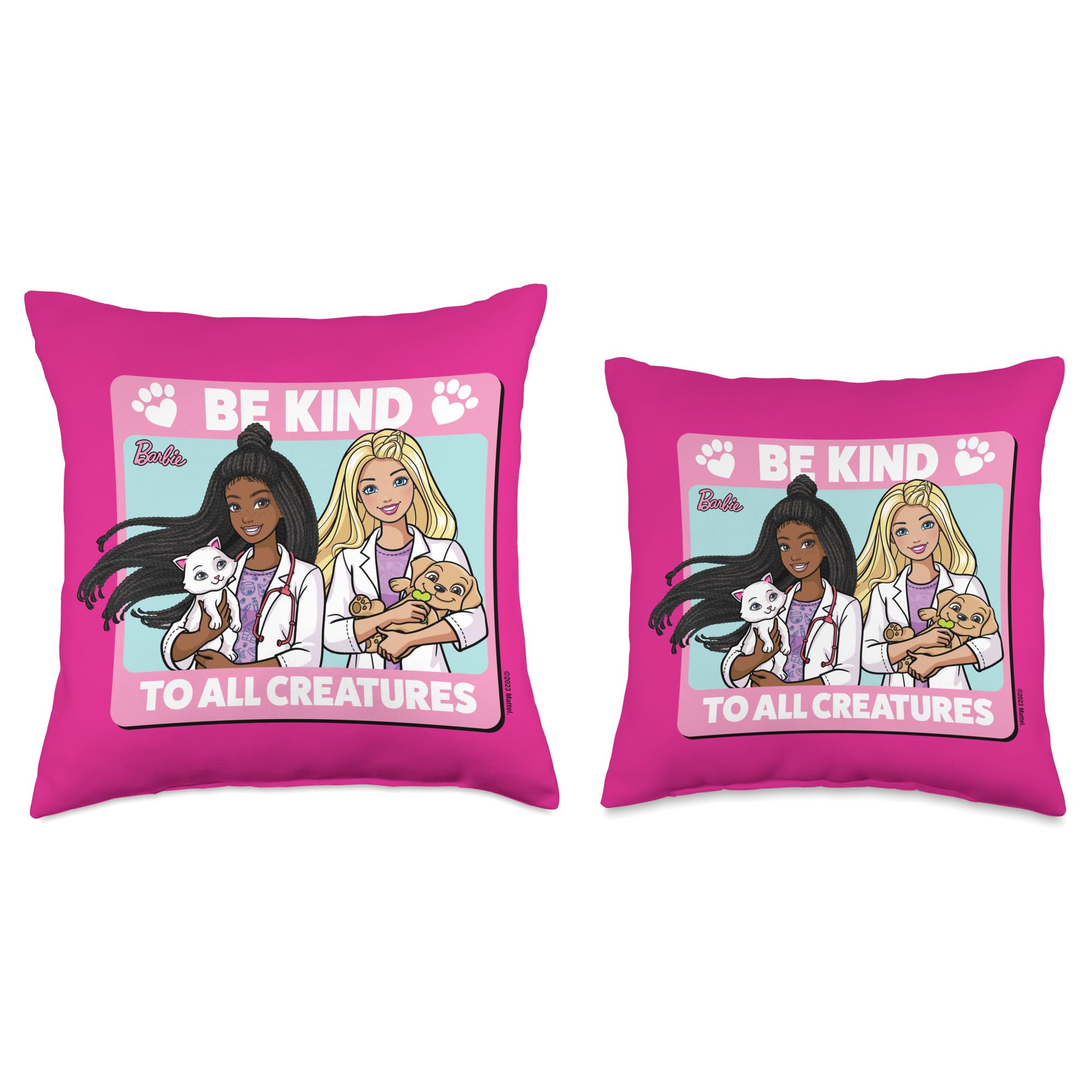 Barbie - Be Nice to All Creatures Throw Pillow