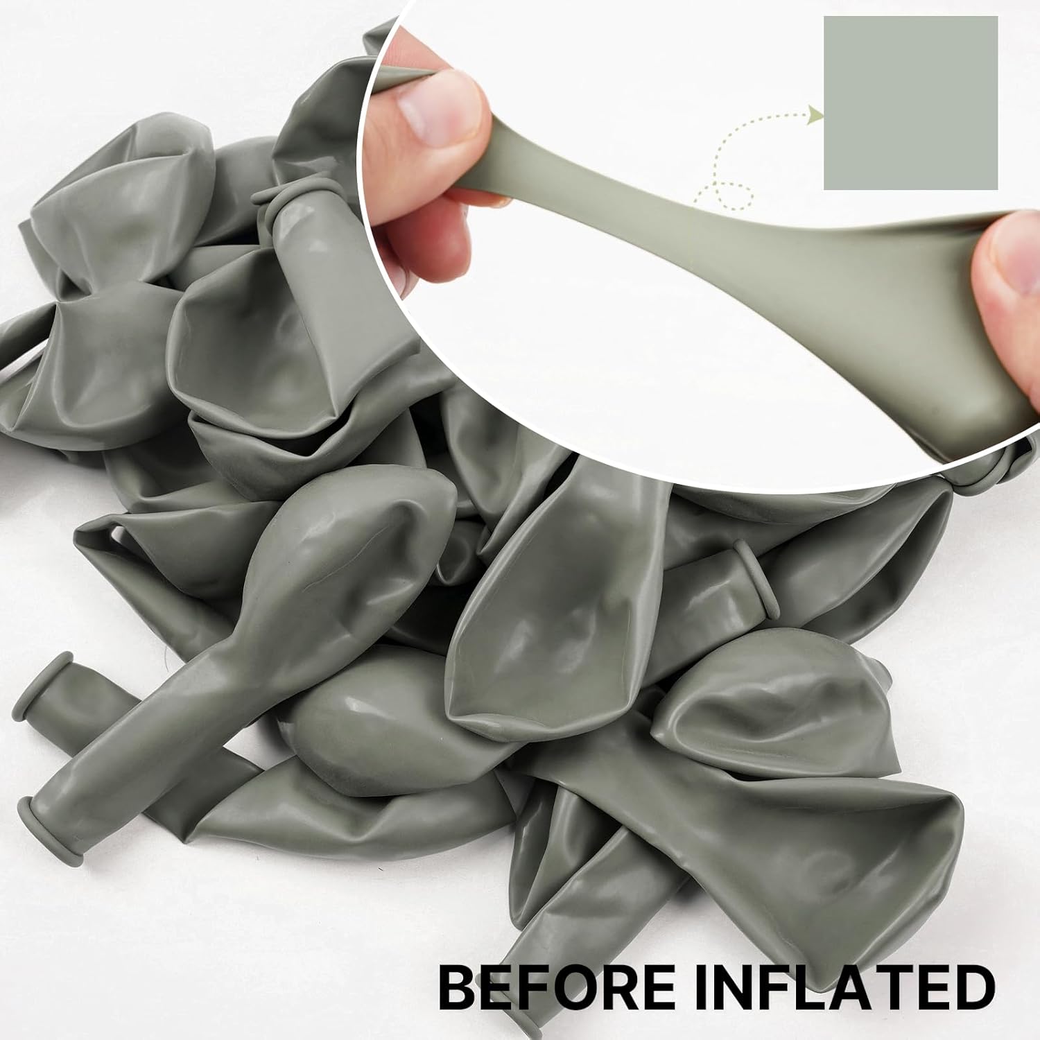 PartyWoo Dusty Green Balloons - 140-Piece Boho Balloon Arch Kit for Jungle Birthday Decor | 5-12 Inch Sizes