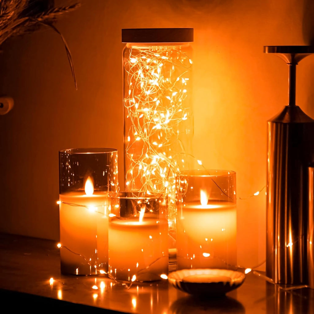 Skiennix 12 Pack Orange Fairy Lights - Battery Operated 7ft Waterproof Copper Wire for Weddings & Parties