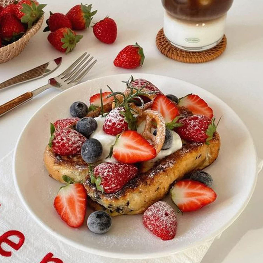 Skiennix 16-Piece Ceramic Appetizer Plates Set | 5.6-Inch White Round Dessert Plates - Oven, Microwave & Dishwasher Safe