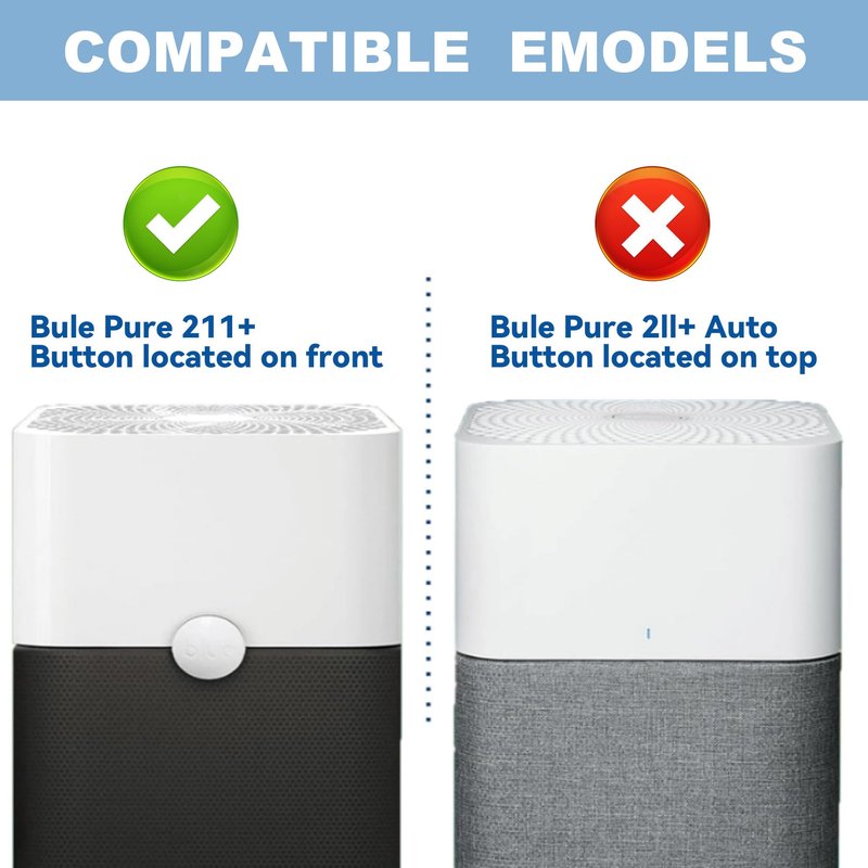 211+ Filter Replacement Compatible with Blue Pure 211+ Air Purifier Series, 2 Stage Filtration System of H13 True HEPA Filters & Activated Carbon Filter, 2 Pack