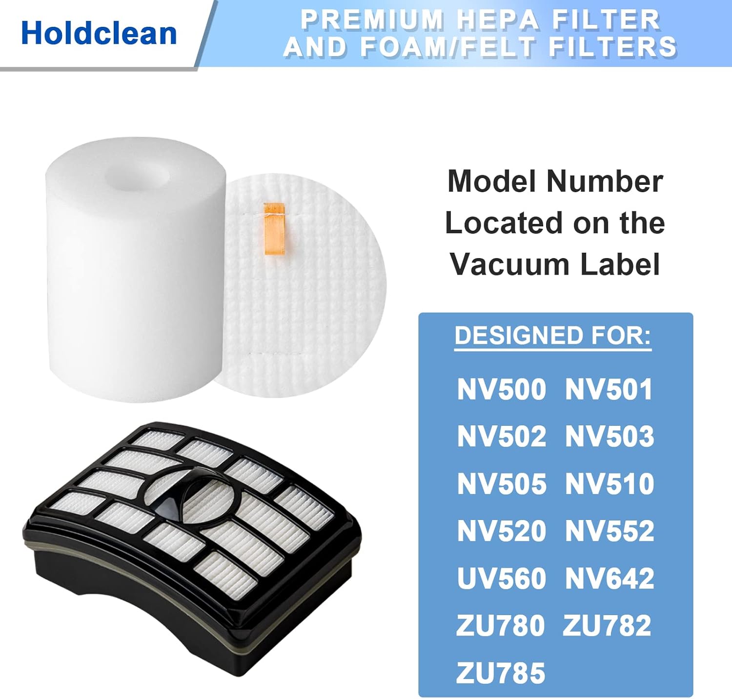 Shark NV500 Vacuum Filter Replacement - 2 HEPA & 4 Foam Filters for Rotator Pro Lift-Away Models