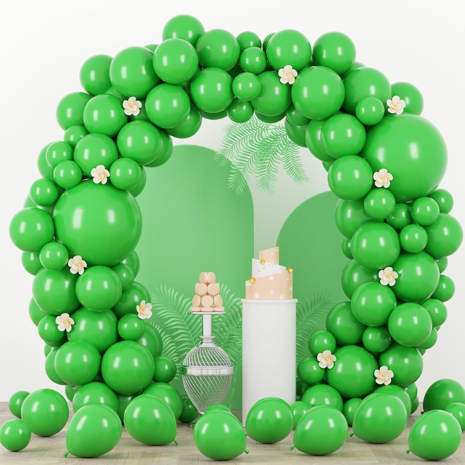 Voircoloria Green Balloon Garland Kit - 90 Pack of 18/12/10/5 Inch Balloons for Celebrations & Events