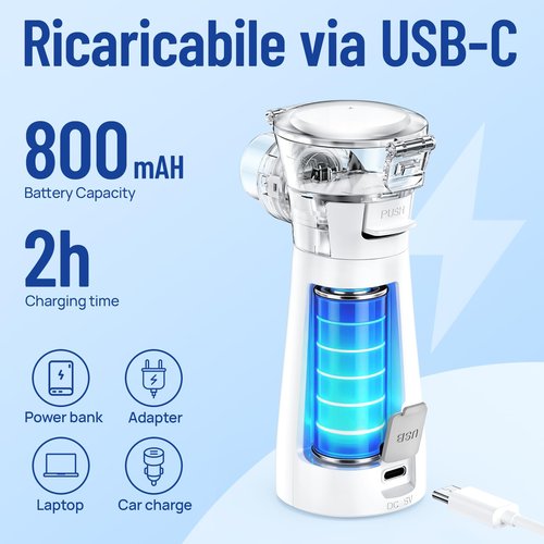 HAWKWAY Portable Atomizer for Adults & Kids, Adjustable Mist Output, Auto-Cleaning Handheld Atomizer, Compact for Home & Travel &Office
