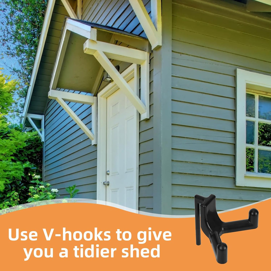 Rubbermaid FastTrack 6-Piece Shed Hooks - Multi-Purpose Organizer for Garage Tools & Sports Equipment