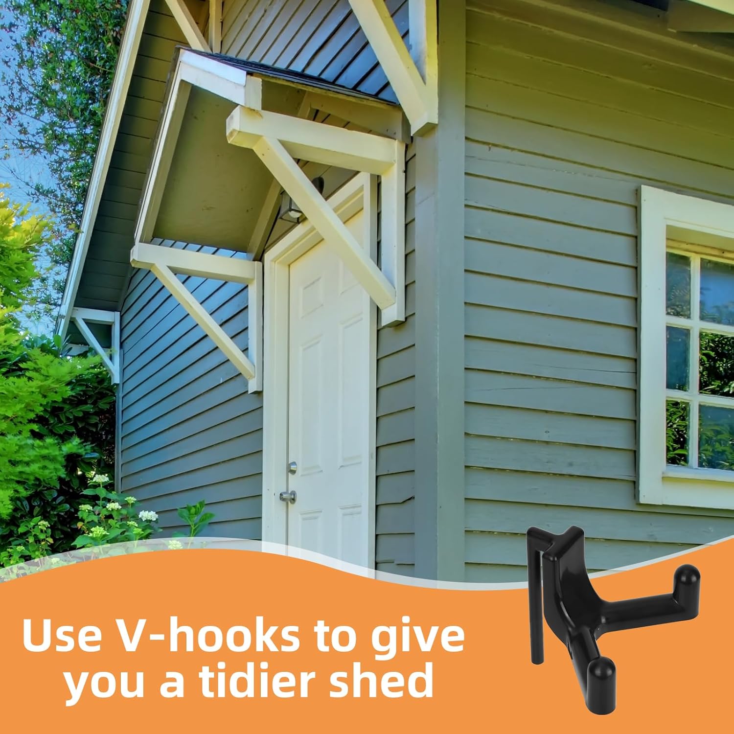 Rubbermaid FastTrack 6-Piece Shed Hooks - Multi-Purpose Organizer for Garage Tools & Sports Equipment
