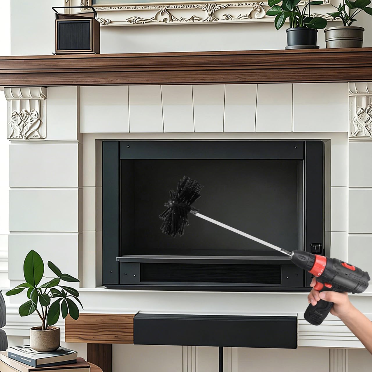 MAGICLULU Chimney Sweep Pro Kit - 30ft Interlocking Rods & 6” Dual Brush Heads | Efficient Dryer Vent Cleaner
