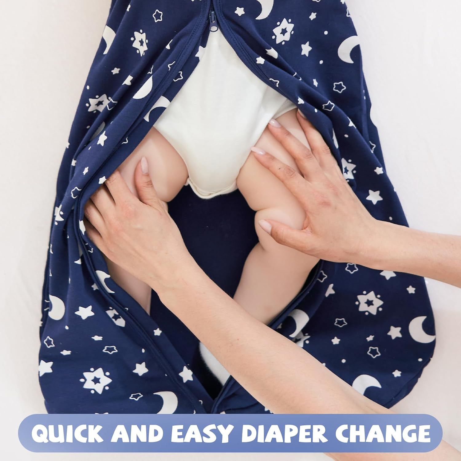 Yoofoss Baby Sleep Sack - 100% Organic Cotton Wearable Blanket for 0-6 Months | 2-Way Zipper, Lightweight