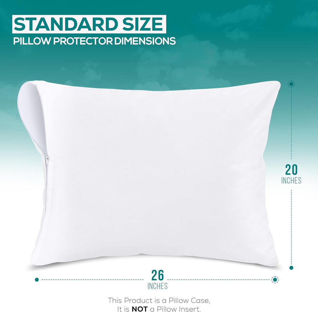 Utopia Bedding Pillow Protectors - Ultra Soft, Waterproof & Bed Bug Proof Encasements | Set of 4 Standard Size (White)