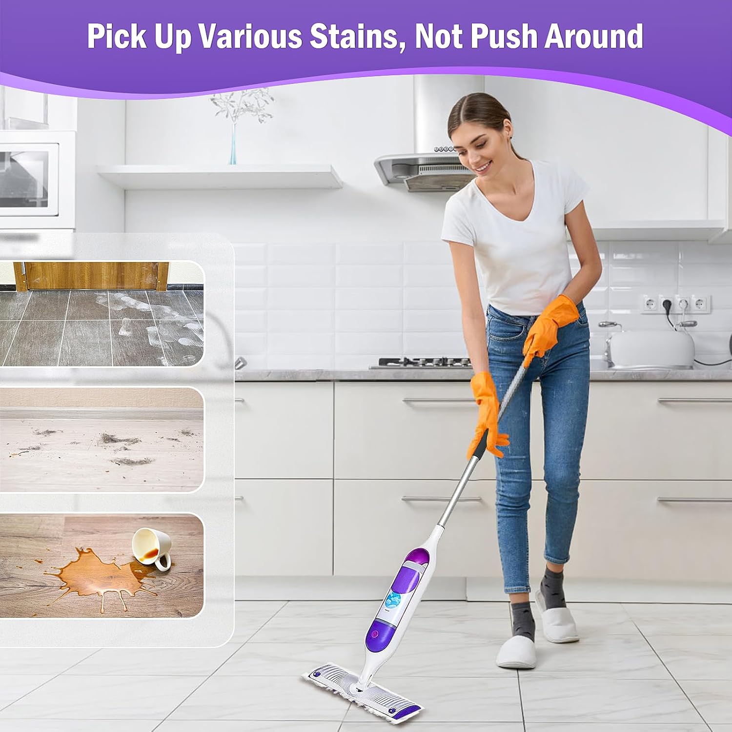Skiennix 40-Pack Disposable Refill Pads - Multi-Surface Replacement Spray Mopping Pads for Safe Floors