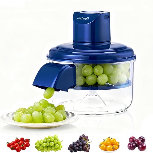 Featwell Electric Grape Peeling Machine, Automatic Vegetable Peeler for Grape Cherry & Garlic Tomato, 20-Second Fast Peeling, Rechargeable & Easy Wash, for Home and Commercial Kitchens