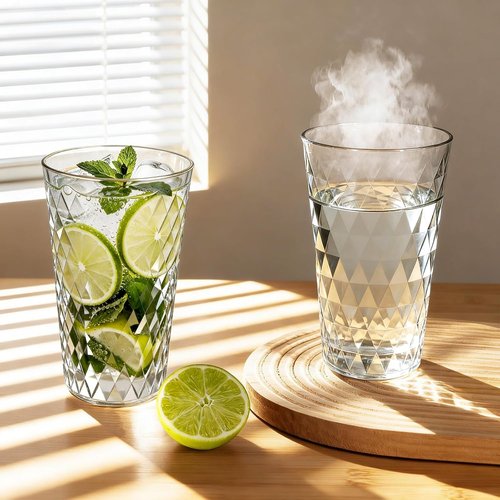 Freshmage 20 oz Unbreakable Plastic Drinking Glasses - 8 Pack, BPA Free, Microwave Safe, Stackable Tumblers for Home & Outdoor Use