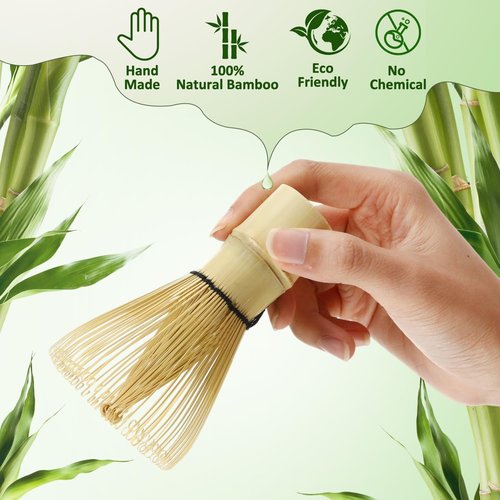 LemonRoad 16 Pcs Matcha Whisk Bulk 100 Prong Bamboo Whisk for Matcha Powder Traditional Japanese Chasen Handcrafted Organic Bamboo Stirrer Mixer Brush Authentic Ceremonial Tea Preparation Starter
