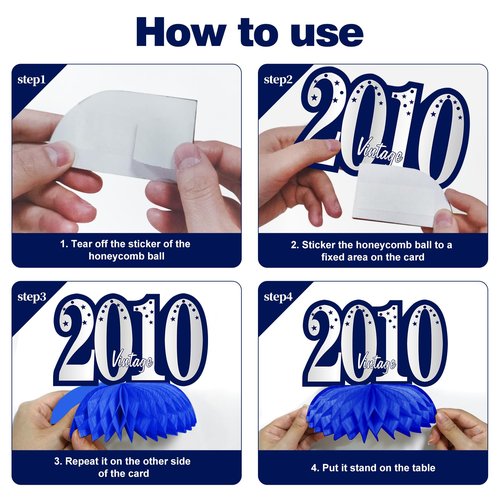 Kuxriox 11Pcs 16th Birthday Decorations Kit for Boys Men, Blue Sliver Happy 16th Birthday Banner, Awesome Since 2010 Centerpieces Swirls Party Supplies, Sixteen Bday Banner Ceiling Table Topper Sign