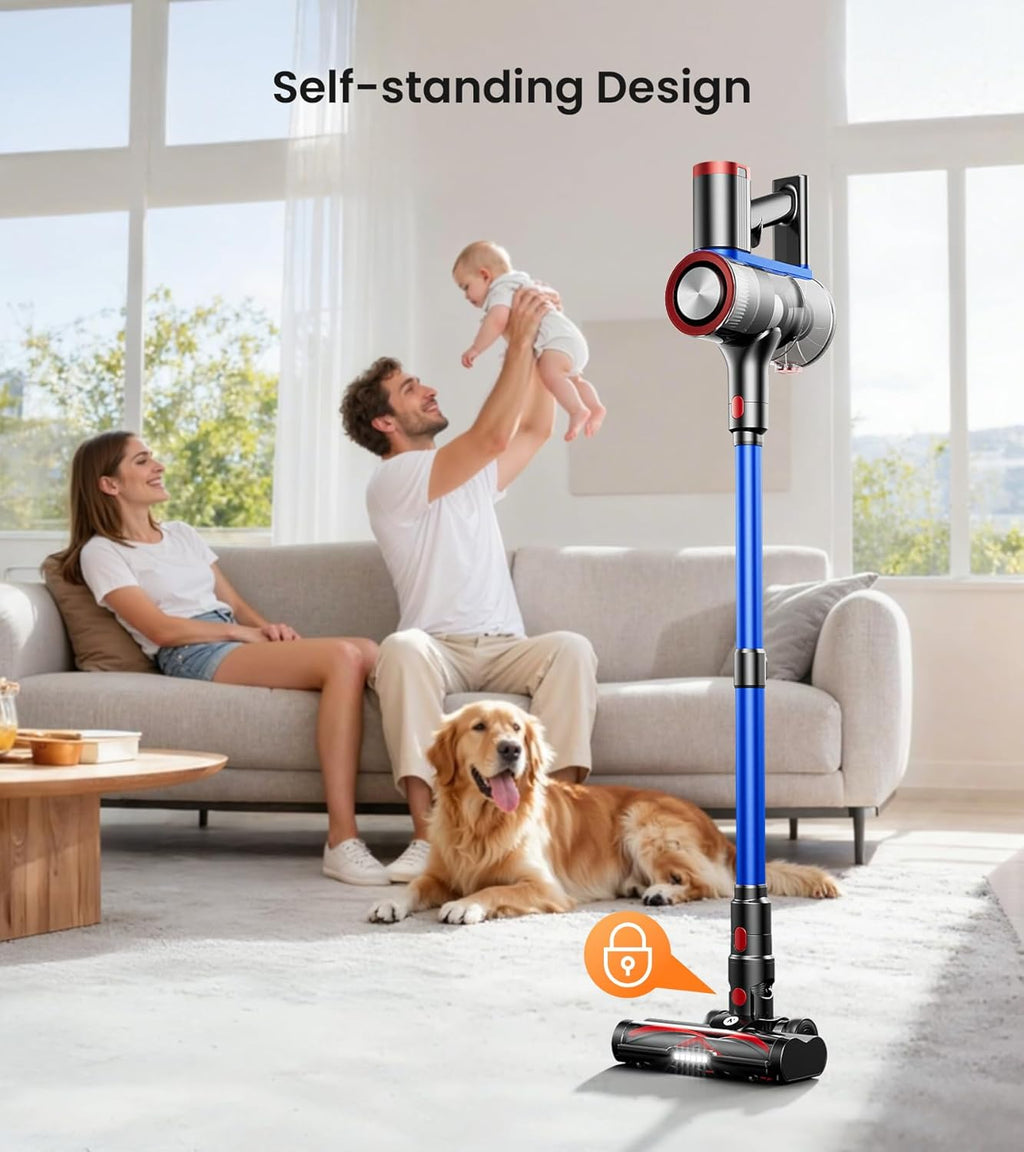 NADALY Cordless Vacuum Cleaner - 550W, 45Kpa Suction, 65 Mins Run Time | Lightweight 8-in-1 for Home & Pet Hair