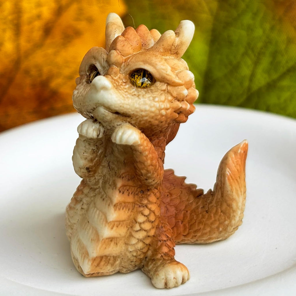Skiennix Cute Mini Baby Dragon Figurines Set - Resin Cake Toppers & Fairy Garden Decor | Perfect Party Favors