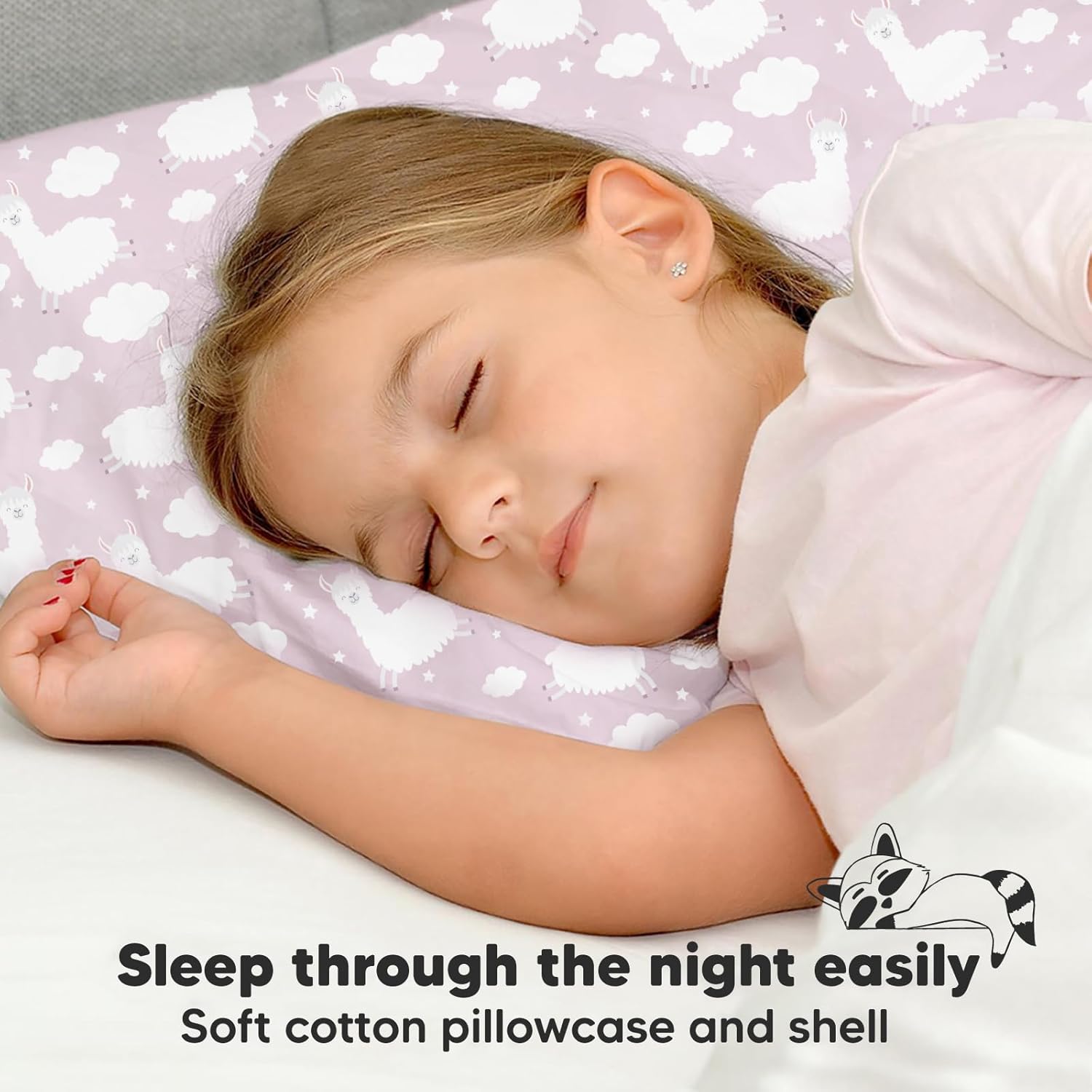 My Little Dreamy Toddler Pillow - 13x18 Organic Cotton Travel Pillowcase | Soft, Breathable & Machine Washable for Ages 2-5 (Alpacas)